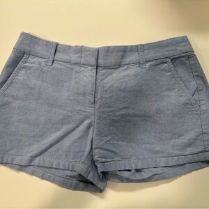 Women's Light Blue Casual Linen-Blend Shorts